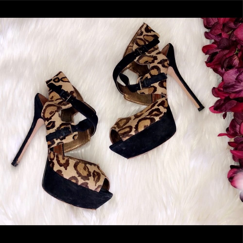SAM EDELMAN “Novra” Calf Hair Leopard Heels